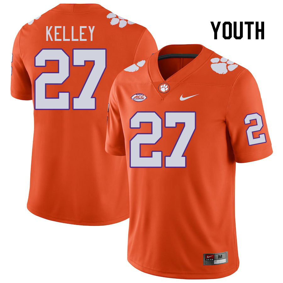 Youth #27 Misun Kelley Clemson Tigers College Football Jerseys Stitched Sale-Orange